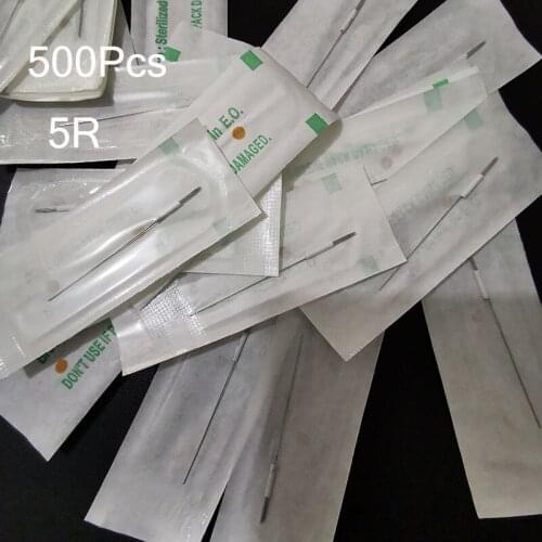 500Pcs Traditional Needle R5 Disposable Sterilized Professional Tattoo Needles 5RL For Tattoo Eyebrow MachinePMU needles