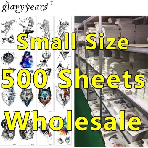 500 Pieces Wholesale Fake Body Tattoo Colored Drawing Stickers Horse Dreamcatcher Temporary Henna Arse Waist Art Indian Tattoo