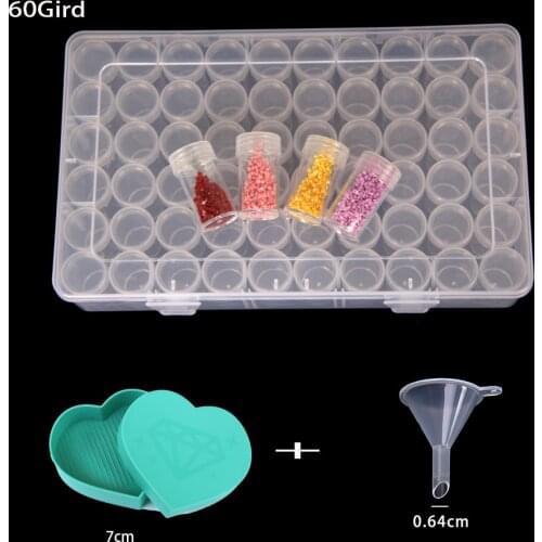 60 Bottles Diamond Painting Tools Accessories Storage Box Beads Container Diamond Embroidery Stone Mosaic Convenience Box