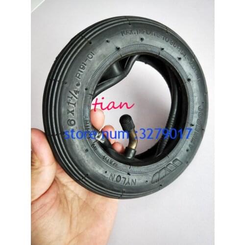 6X1 1/4 Tire with Inner Tube fits many gas electric scooters and e-Bike 6 inch A-Folding Bike 6 X 11/4 tyre