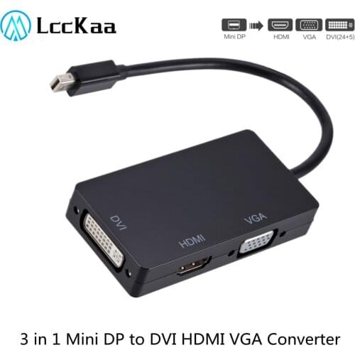 3 in 1 Mini DP DisplayPort to HDMI-compatible VGA DVI Adapter Mini DP Cable Converter for MacBook Pro Air Mini DisplayPort