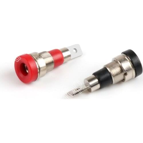 Areyourshop 20Pcs 4mm Copper Terminal Connector Banana Socket Jack Binding Post Screw Nut Plug Test Probe Black+Red