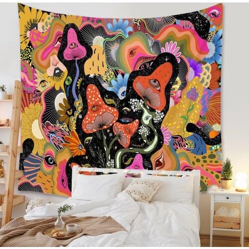 Bohemian Tapestry Colorful Printing Trippy Wall Hanging Posters Decoration Tapestry Background Cloth for Home Bedroom Decor