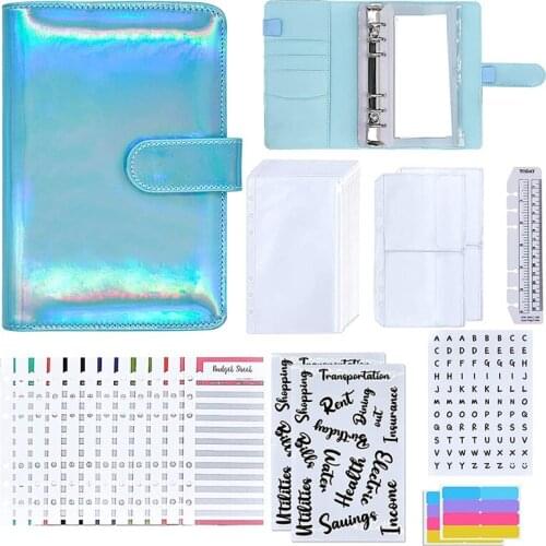 Budget Binder Cash Envelopes for Budgeting Money Binder PU Leather Budget Envelopes with Zipper Pockets and Labels