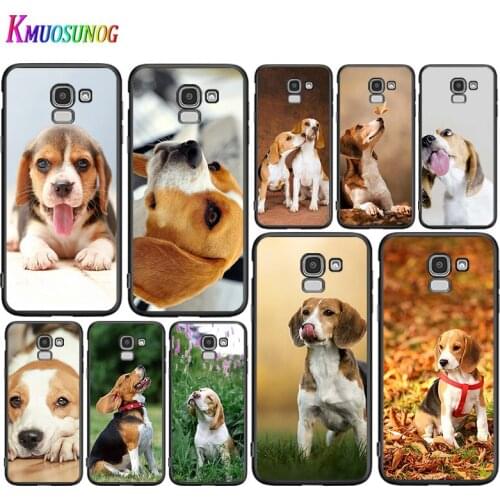 Cute Beagle dog For Samsung Galaxy J2 J3 J4 Core J5 J6 J7 J8 Prime Duo Plus 2018 2017 2016 Black Phone Case