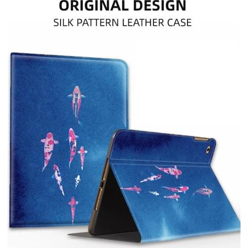 Lucky Koi Cover for Apple Ipad 7 8 10.2Inch Blue Good Luck Koi Cases for Ipad 8 7 2019 2020 Cover for Ipad 7th Generation Case