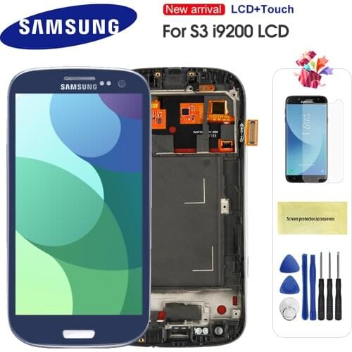 For Samsung Galaxy S3 i9300 i9300i i9308i i9305 LCD Display Touch Screen Digitizer Assembly With Frame For S3 LCD Screen