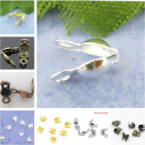 DoreenBeads Fashion Silver Color Gold Color Charlotte Crimps Bead Tip For Ball Link Chain Jewelry Necklace Making DIY Findings