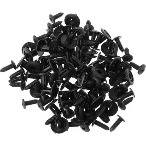 50 Pcs Car 6mm Bumper Hood Guard Retainer Clip Fastener for toyota