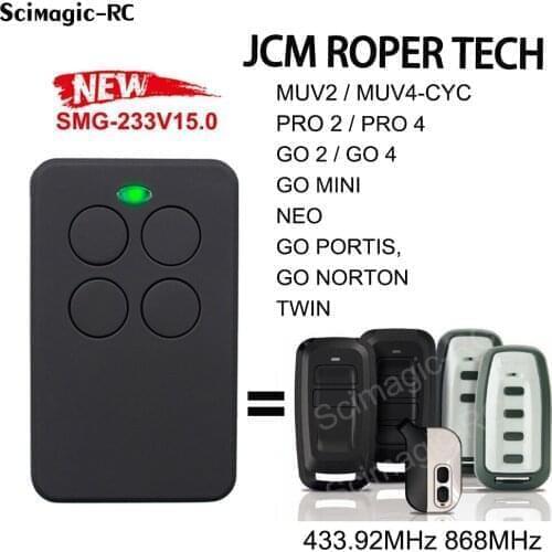 Garage Remote Control MUV2-CYC MUV4-CYC JCM ROPER TECH GO-2- GO-4 GO 2 GO 4 GO-MINI GO MINI Command JCM 433 868MHz