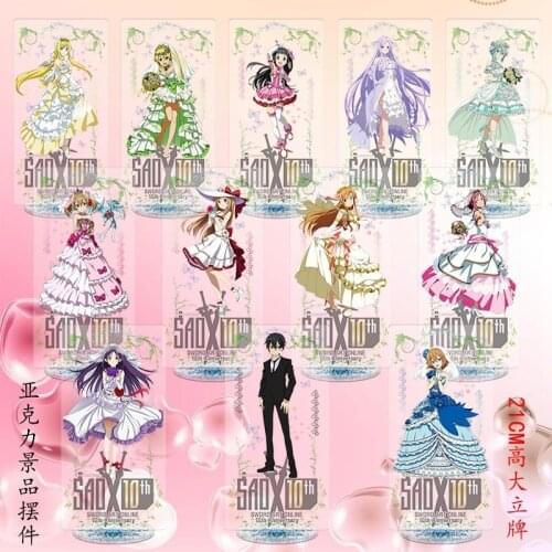 HOT Sword Art Online Hot Anime Hanayome Theme Acrylic Stand Figure Collection Model Kirito Yūki Asuna Shinozaki Rika Ayano Keiko