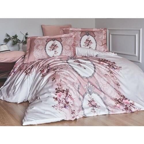 Land Of dowry Poema Cotton Satin Double Duvet cover set Powder
