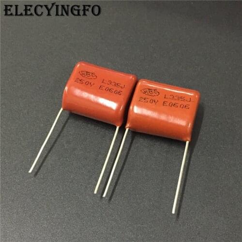 50pcs CBB 335 250V 335J CL21 3.3uF 3300nF P20 Metallized Polypropylene Film Capacitor