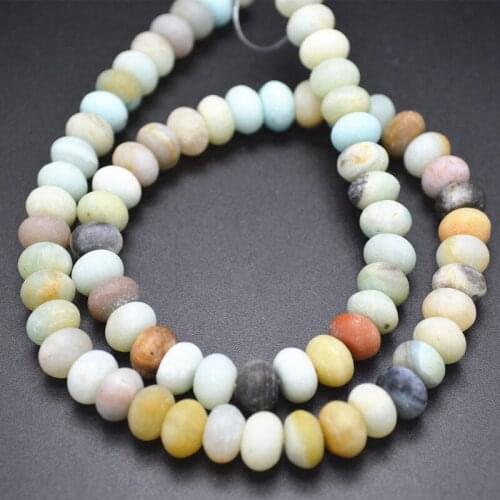 Natural Mix Color Matte Amazonite Rondelle Spacer Loose Beads 3x6mm 5x8mm 6x10mm Fit Fashion Jewelry Making Free Shipping