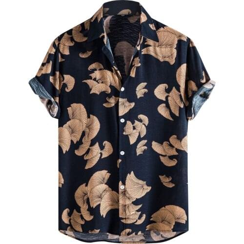 Summer Mens Hawaiian Shirt Male Casual Printed Beach Shirt Shirts Short Sleeve Plus Size Shirts For Men 2021 Ropa Hombre