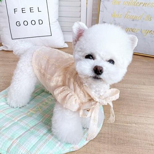 Cute Dots Dog Dress Summer Cat Clothing Chihuahua Yorkies Pomeranian Shih Tzu maltese Poodle Bichon Schnauzer Corgi Clothes XXS