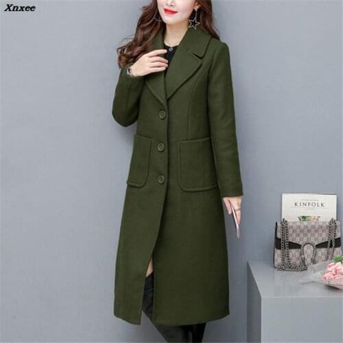 Fashion Plus Size Winter Coat Women Long Wool Blends Coats High Quality Woolen Jacket Poncho Autumn Cashmere Coats Outerwear