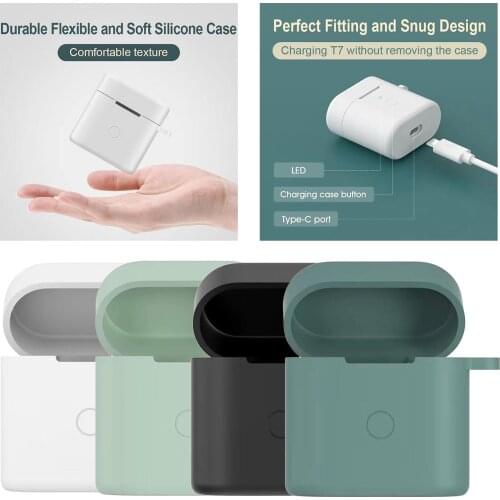 Soft Silicone Cases For QCY T7 Protective Case Bluetooth Wireless Earphone Cover For Charging Box Bags