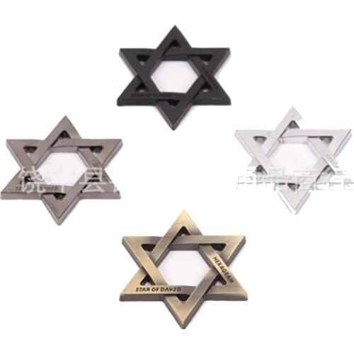 Automobiles Trunk Sticker Hexagram Metal Car Emblem Body Badge for Chevrolet Honda Skoda Peugeot BMW Land Rover Mazda Opel Lexus
