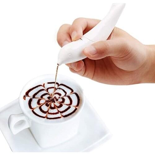New Electrical Baking Latte Art Pen Coffee Carved Pen Spice Pen For Coffee Cake Hot Selling Cake Decoration Pastry Tools