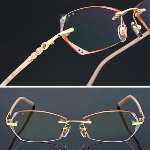 New Glasses Prescription Eyeglasses Women Customized Prescription glasses Myopia Hyperopia Frameless frames fashion 65