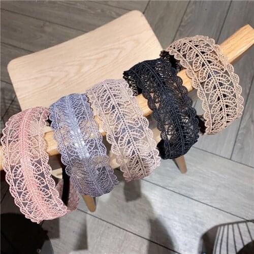 Fashion Lace Leaves Hairbands Shining Ornament Headbands Handmade turban For Girls Womens Hairhoop Hair Accessories