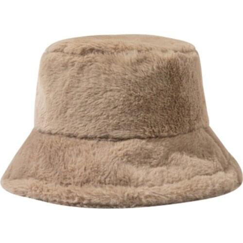 Bucket hats women flat top fishermans cap female autumn winter outdoor casual thickened plush basin hats gorro pescador mujer