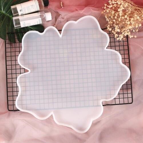 Big Size Flower Coaster Silicone Epoxy Resin Mold DIY Jewelry Storage Tray Craft Decoration Casting
