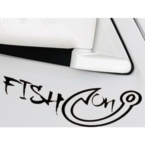 EmpireYing 3 Sizes 8 Colors Fishing Gear Fish on Hook Personalized Lettering Art Car Sticker Truck Door Decor Vinyl Decal Gifts