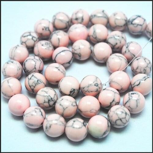 Pink turquoisee howlite beads accessories round ball shape size 4mm 6mm 8mm 10mm 12mm