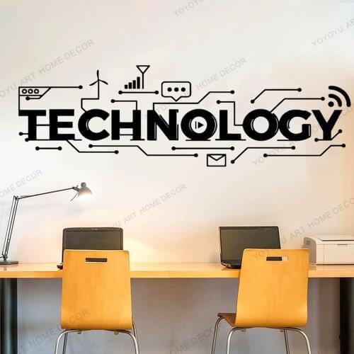 Self-adhesive Technology Lettering Wall Decal Vinyl Sticker Science Education School Design Classroom Interior Wall Decora rb637