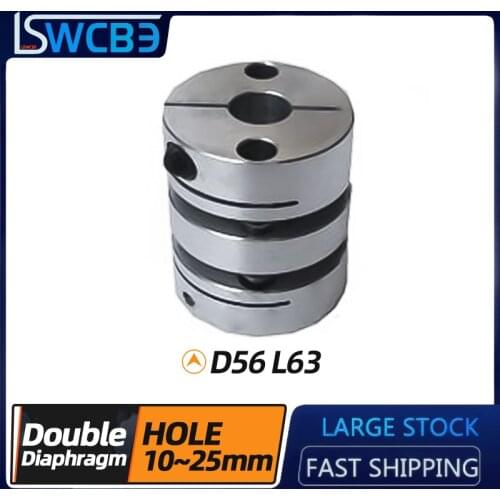 Laser engraving machine ball screw coupler double diaphragm coupling D56 L63 flexible clamping stepper motor