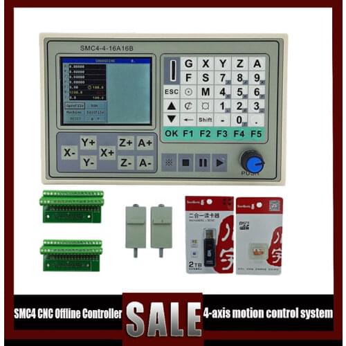 CNC controller SMC4-4 50KHZ 4-axis offline motion control system breakout board engraving machine control card SMC4-4-16A16B