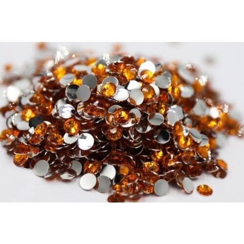 Orange Color 2~6mm Flatback стразы Resin Non hotfix Rhinestones in Bulk Package Plastic Nail Art Decoration for Garment