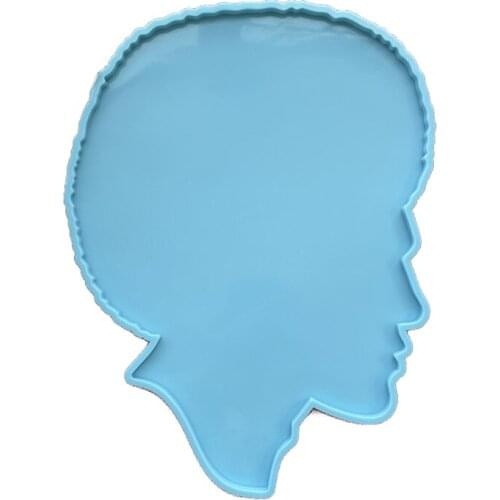 Super Large Female Male Head Type Resin Mold Silicone Coaster Mold Large African Human Tray Resin Casting Mold Crafts