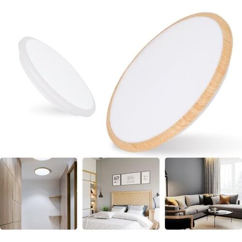Ultra-thin Wood Grain Led Ceiling Light 30/40/80w Tri-color Light Bedroom Living Room Kitchen Corridor Super Bright Round Light