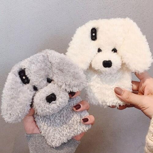 Protection Case For Huawei P10 P20 P30 P40 Smart pro Lite E Plus 2019 2020 Case Cute Hair Dog Plush Phone Back Shell Funda