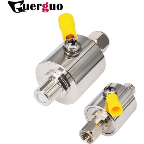 1PC 75 Ohm Coaxial Lightning Arrestor Surge Protector F-Type Female to F-male for Satellite Cable TV Antenna 2G 3G 4G LTE