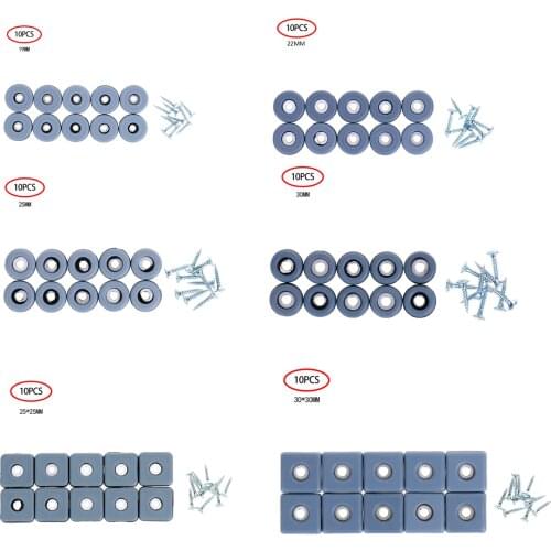 10 Table Chair Leg Protectors Reusable Furniture Pads Anti Slip Resin Feet Sliding Pad Glides with Screws Home Cabinet Sofa Mats