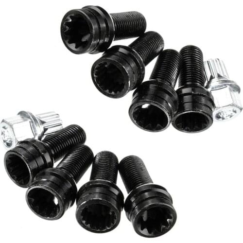 10Pcs/Set M14*1.5mm Anti-theft Wheel Screws Set Bolt And Lock Lug Nut Fit For Audi/VW/Golf/Jetta/Beetle/Passat Car Wheel Bolts