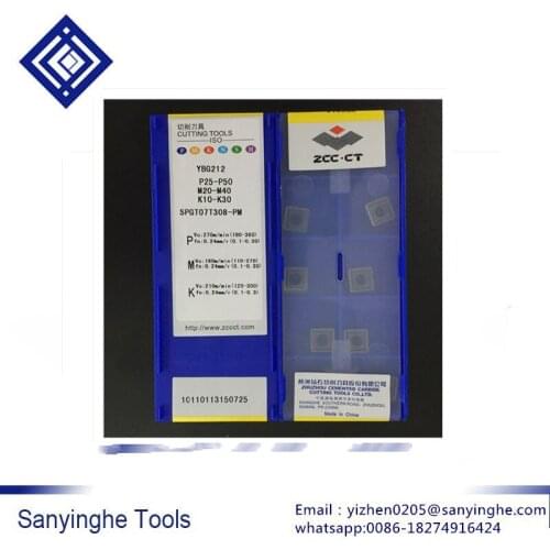 10pcs/lots YBG212-SPGT07T308-PM Tungsten Carbide Milling Inserts Drill Inserts