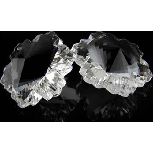 14mm Snowflake Beads Glass In 2 Holes/1 Hole Crystal Glass Strand Beads Snow Shape Beads For Wedding Party Garlands