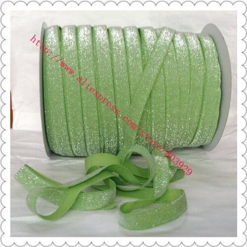 3/8" Frosted Jasmine Green Glitter Ribbon Sparkle Ribbon Frosted Metallic Ribbon