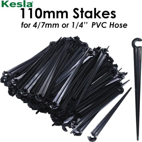 50-500PCS Durable 1/4'' Support Holder Stakes C-type Hook Fixed Stem for 4/7mm Hose Flowerpot Drip Irrigation Greenhouse