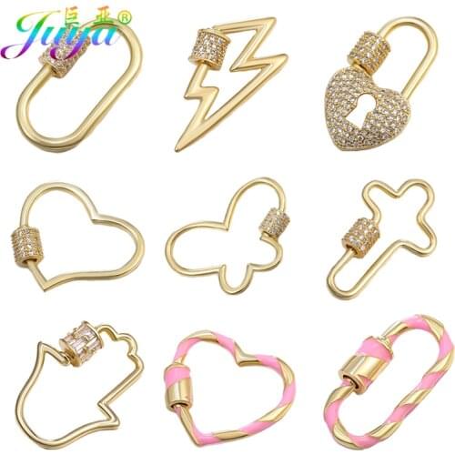 Juya DIY Baroque Necklace Findings Supplies Luxury Spiral Screw Locket Clasps Accessories For Needlework Pendant Jewelry Making