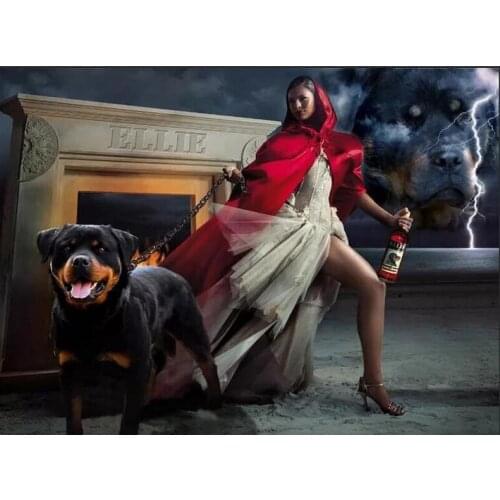 5D DIY Diamond Painting Full Square/Round 3D Diamond Embroidery Rottweiler Dog Pictures of Rhinestones Mosaic Decoration CV286