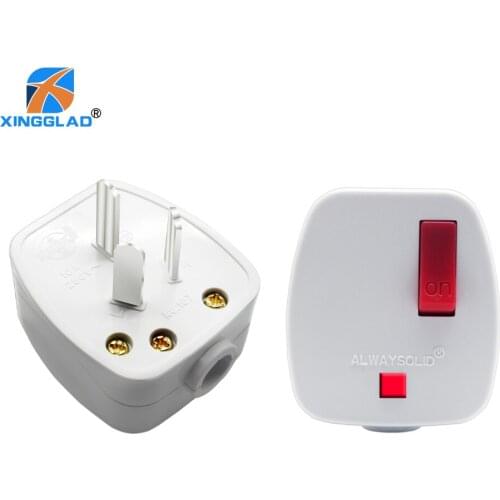 AU Australian CN Chinese AC Electrical Power Rewireable Plug Male W/ Switch Wire Socket Outlet Adaptor Extension Cord Connector