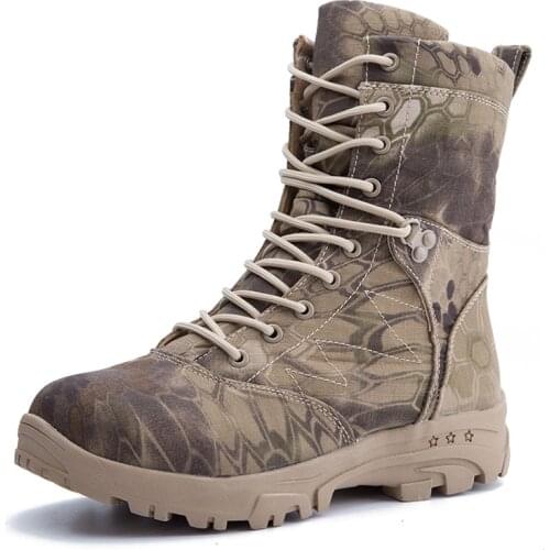 Winter Outdoor Waterproof Snow Boots Men Climbing Hiking Thicken Warm Fleece Camouflage Desert Combat Tactical Army Boot Shoes