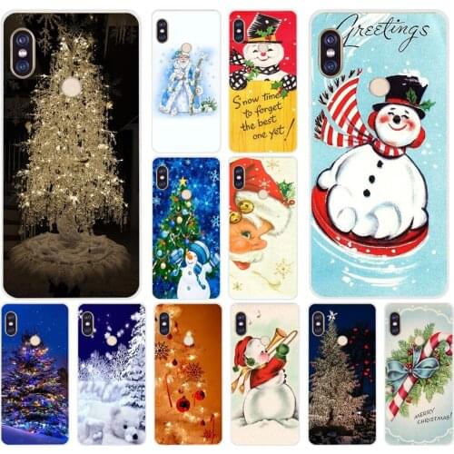 124H New Year Snowman Merry Christmas Soft Silicone Tpu Cover phone Case for xiaomi redmi 6 pro 5 plus note 6 pro 4 4x mi 8