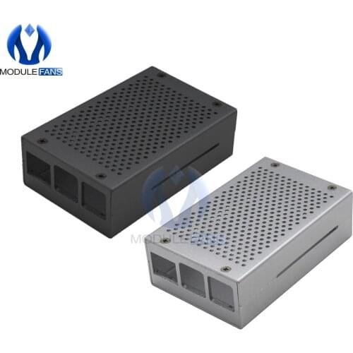 Black Silver Aluminum Alloy Case For Raspberry Pi 4 Model B Protection Aluminum Metal Cover Diy